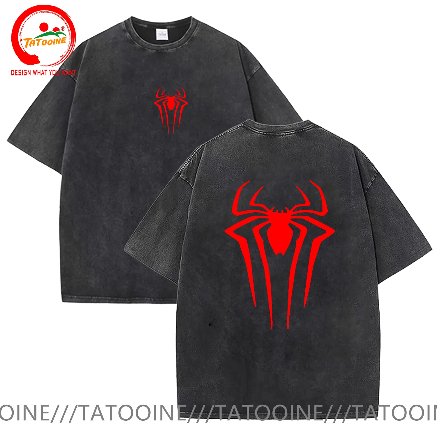 

Vintage Washed Cotton T Shirt Women Funny Cartoon Spider Graphic Unisex T Shirt Men Cool Streetwear Hero Shirt Big Size Tee Tops