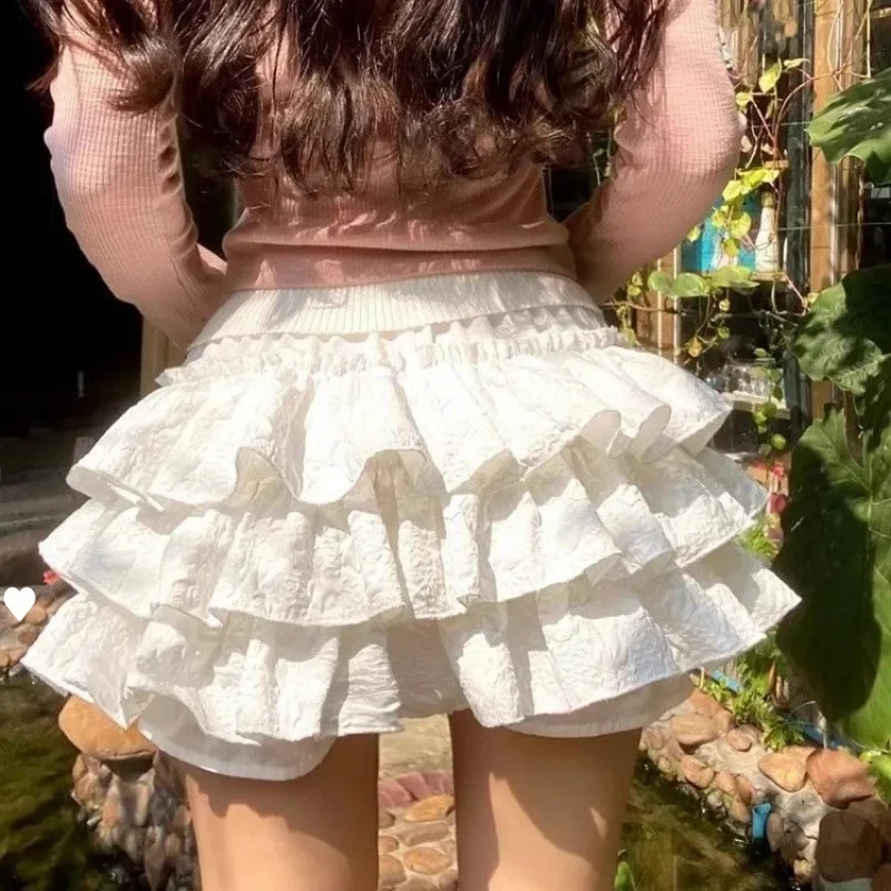 

Pop Ballet Style Cake Skirt Women's Summer New Slimming Pleated Short Pants Puffy Pumpkin Skirt A- Line Half-length Skirts