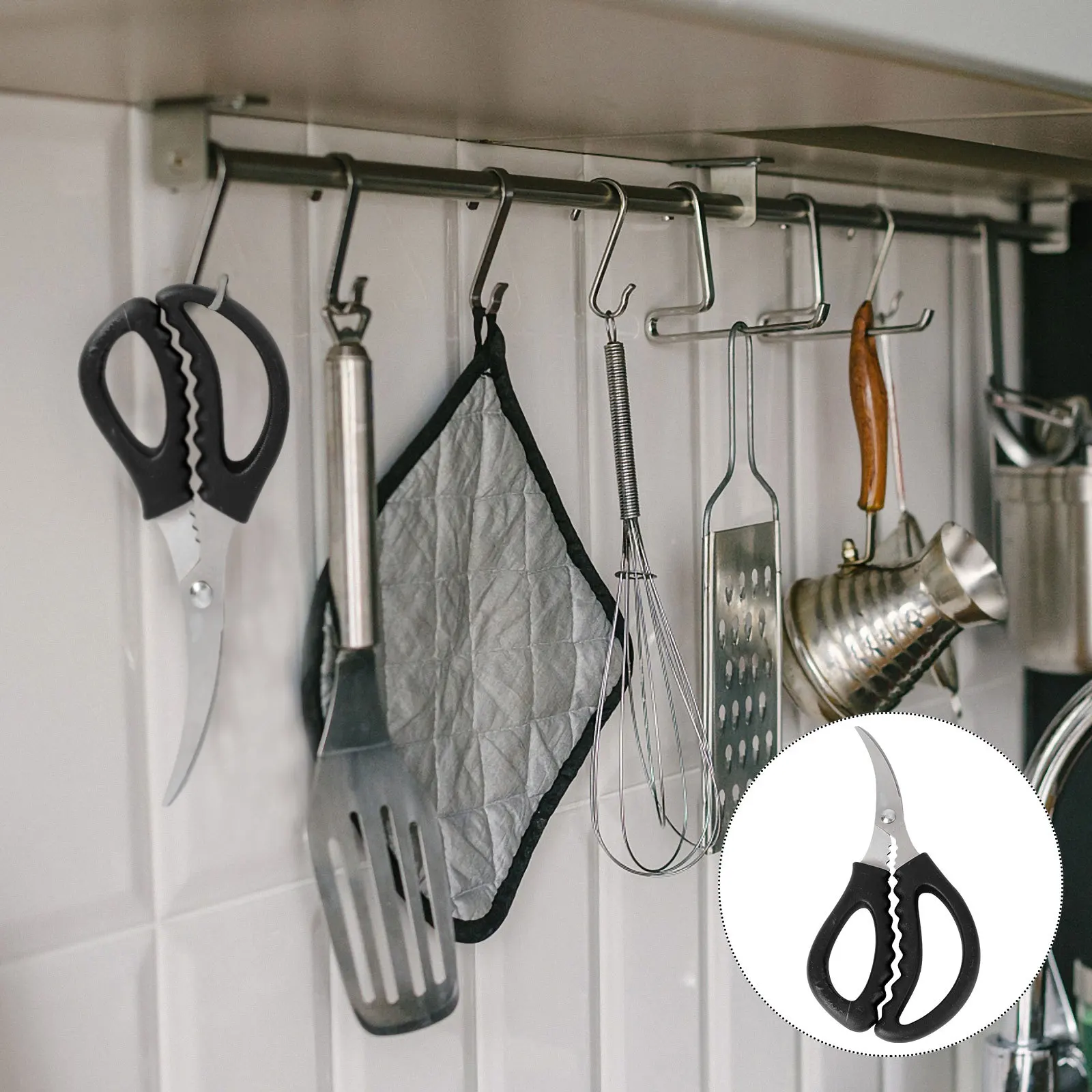 

3Pcs Stainless Steel Kitchen Shears Strong Construction Fine Workmanship Comfortable Grip Multifunctional Seafood Scissors