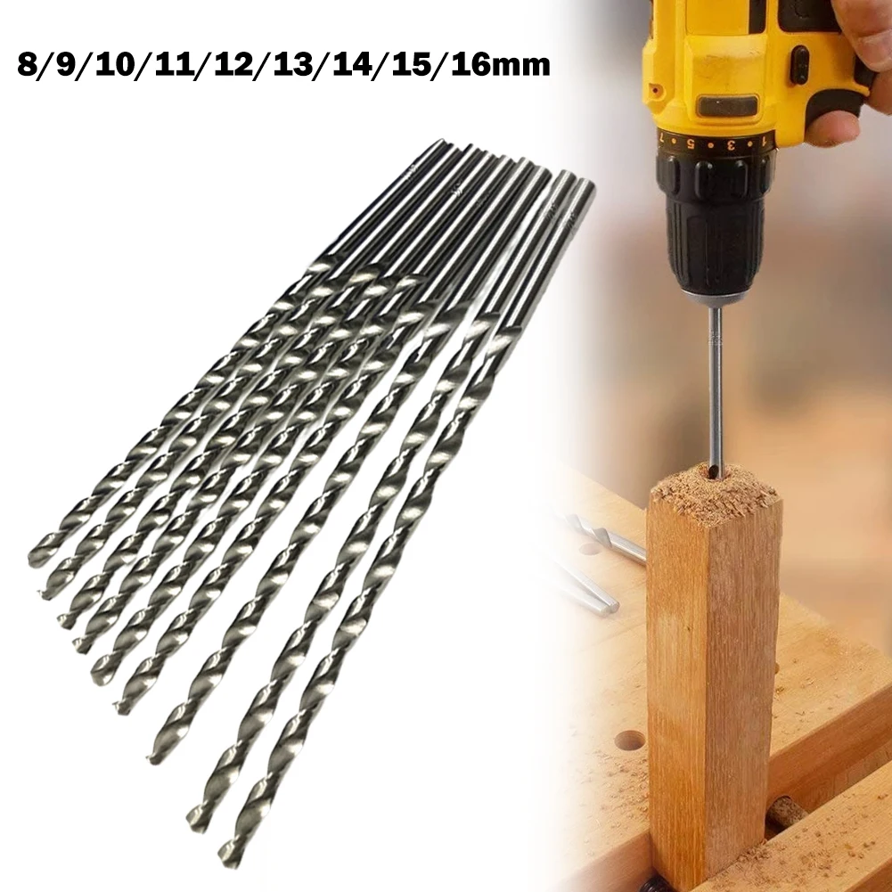 Extra Longo Brocas Duplo Sulco Hss Torção Brocas para Perfuração de Madeira de Metal Macio Plástico Ferramentas Elétricas Peças Peças 716 mm