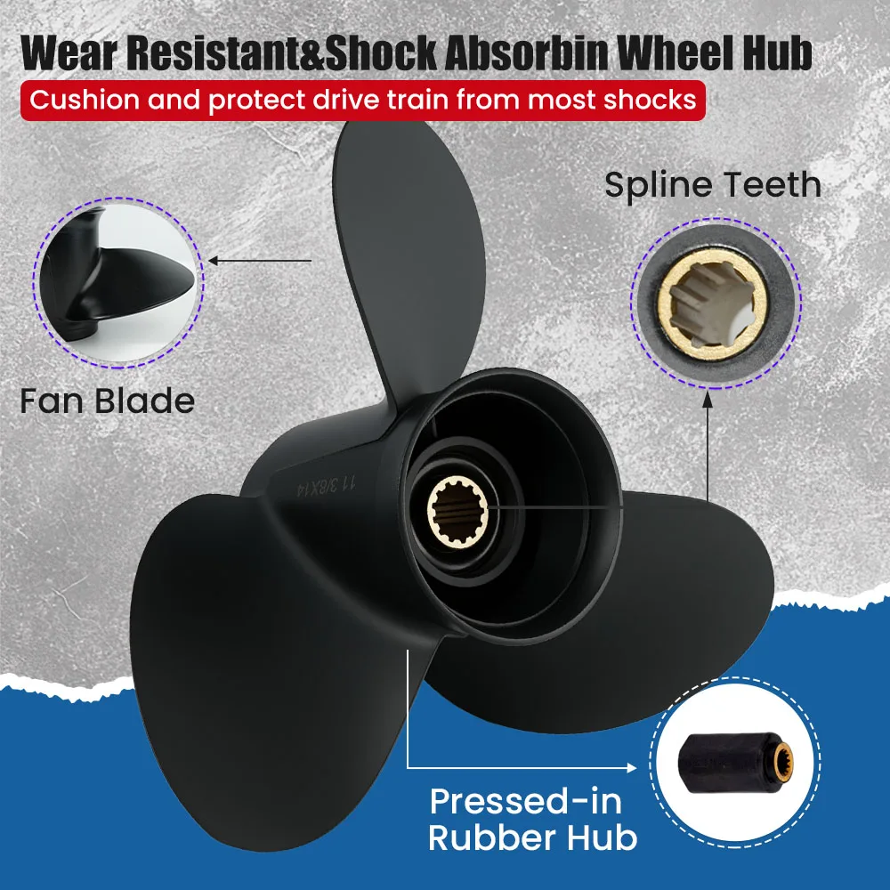 11 3/8X14 Outboard Propeller For Suzuki 35HP 40HP 60HP 65HP Boat Motor Aluminum Alloy Screw Ship Marine Engine 3 Blade 13 Spline