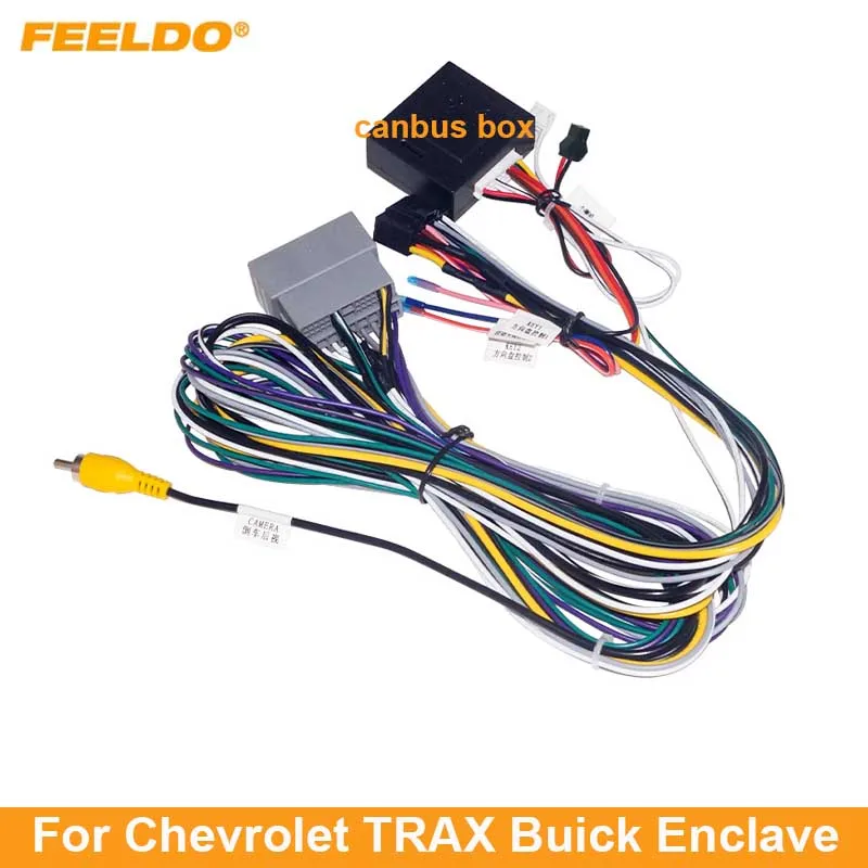 

FEELDO Car 16pin Audio Wiring Harness With Canbus Box For Chevrolet TRAX Buick Enclave Stereo Installation Wire Adapter