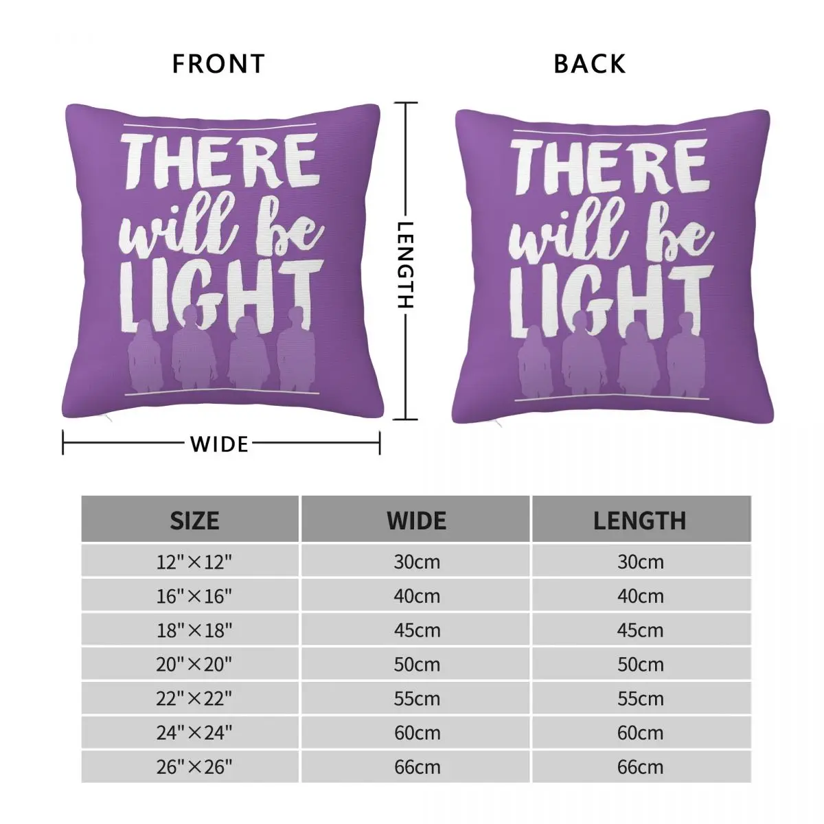 There Will Be Light Square Pillowcase Polyester Linen Velvet Creative Zip Decor Pillow Case Car Cushion Case