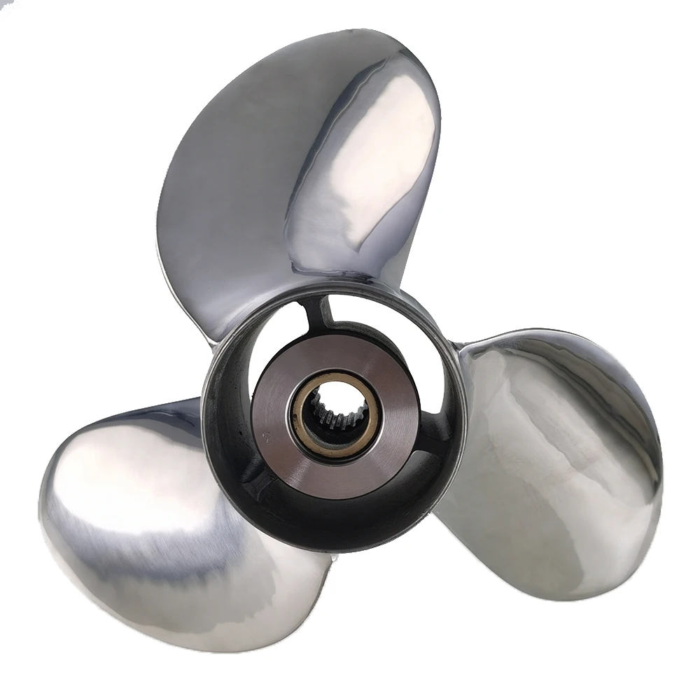 60-130HP STAINLESS STEEL 3 Blade 13 1/4* 17 5 Tooth Marine Propeller For Hon Outboard Engine