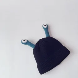 Cartoon Insect Tentacles Knitted Hat Kids Beanie Cute Snail Big Eyes Cap All Season Baby Girls   Halloween