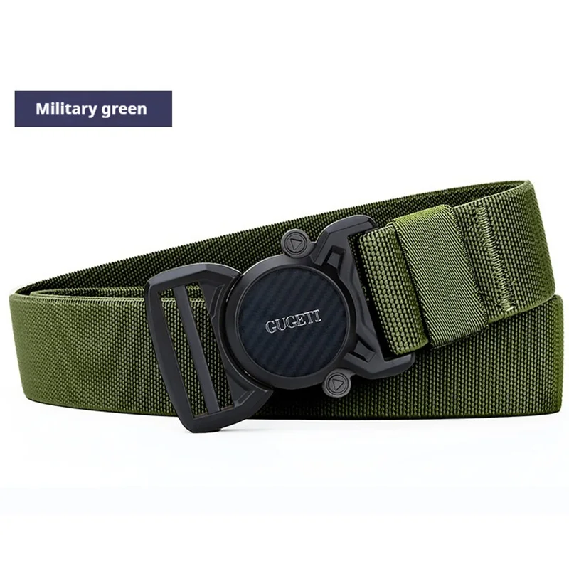 Alloy tactical quick release buckle elastic waistband, casual workwear, outdoor training belt, men's pants belt