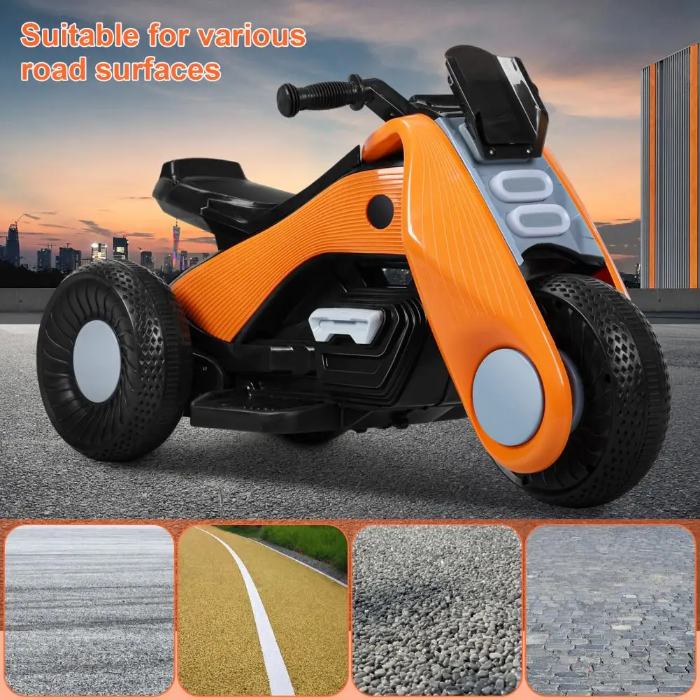 6V Kids Motorcycle, Electric Tricycle, Battery Powered Electric Vehicle for Kids, 3-Wheels, LED Lights, Spring Suspension