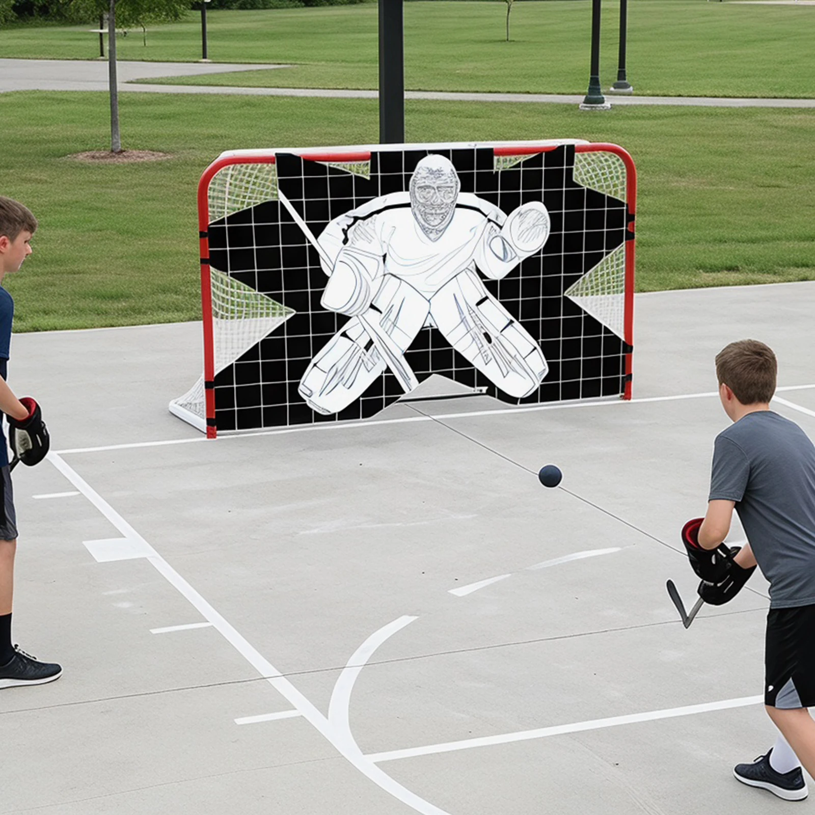 Ice Hockey Target Net Tear-Resistant Oxford Cloth Street Hockey Goalie Target Net (Door Frame Not Included) for All Skill Levels