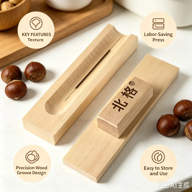 Stainless Steel Chestnut Cutter Tool Wooden Handle Chestnut Opener Cross Cut Chestnut Peeler Kitchen Nut Cracker Gadget