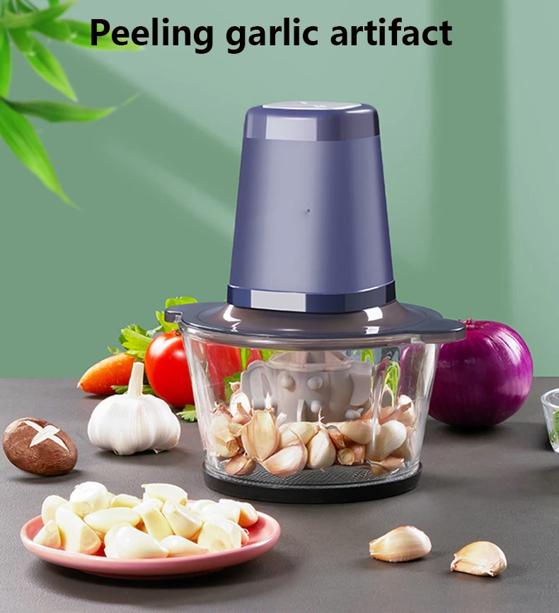 220V Electric Dry Garlic Peeler Household Garlic Grinder Crusher Meat Grinder Mincer Food Processor