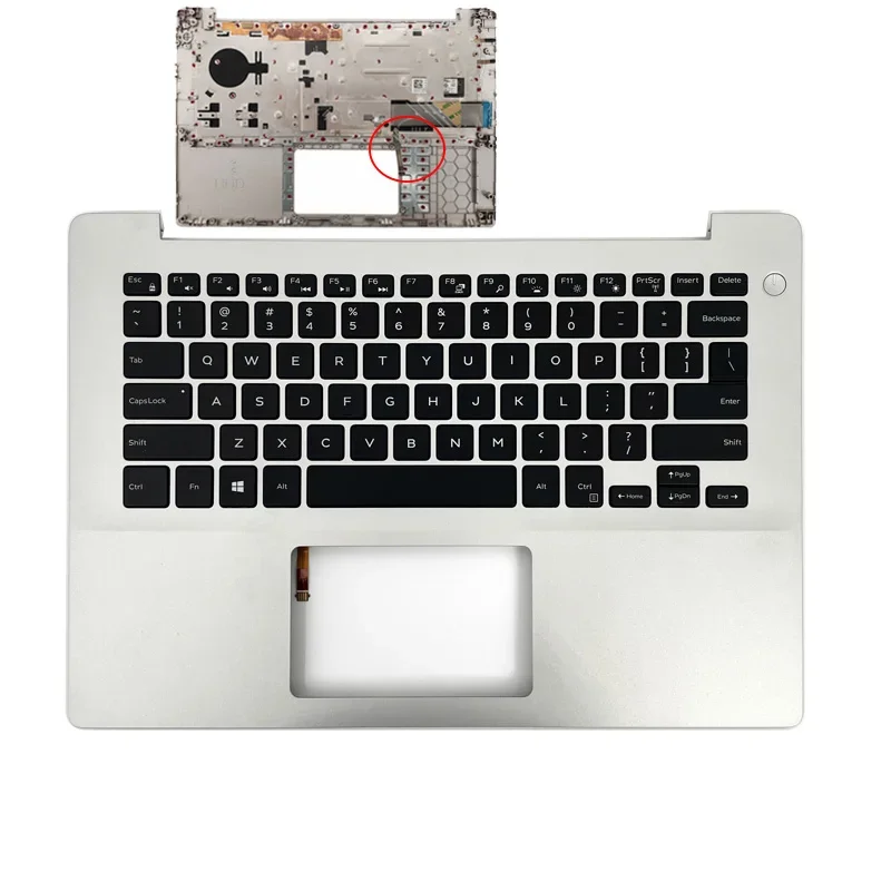 New for Dell Inspiron 14 5480 5485 5488 Laptop Palmrest Top Case Upper Cover Backlit Keyboard Silver Shell Replacement 05PNVY