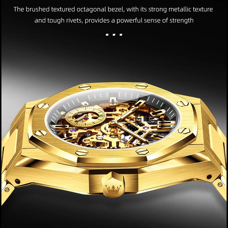 OLEVS 6669 Mens Watches Original Luxury Brand Hollowing Automatic Mechanical Watch Waterproof Watch For Man  Mens Gifts Reloj  ﻿