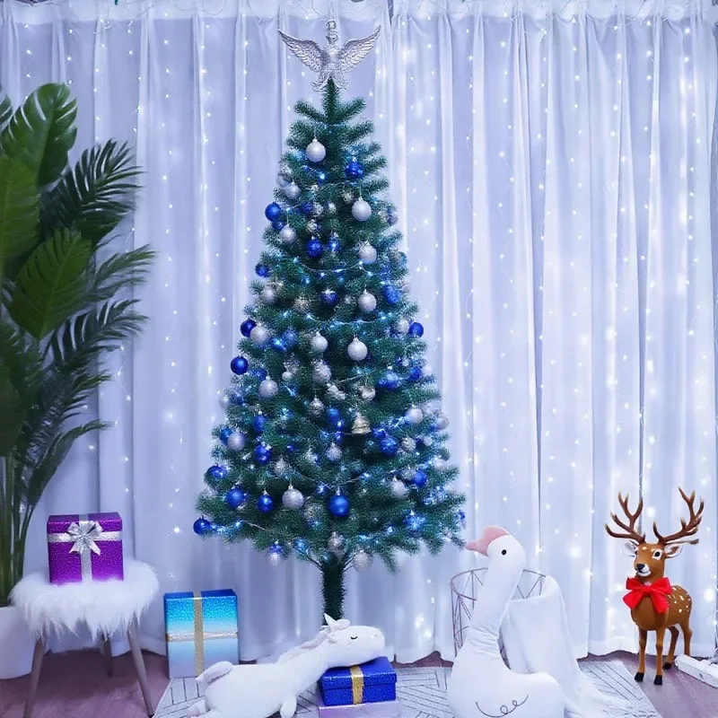 2025 Christmas Courtyard Decor USB Curtain Lights with 8 Modes for Room and New Year Party String Lights