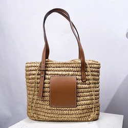 Bohemian Beach Tote Bags For Women Luxury Designer Handbags And Purses 2024 New In Papyrus To Woven Small Underarm Shoulder Bag