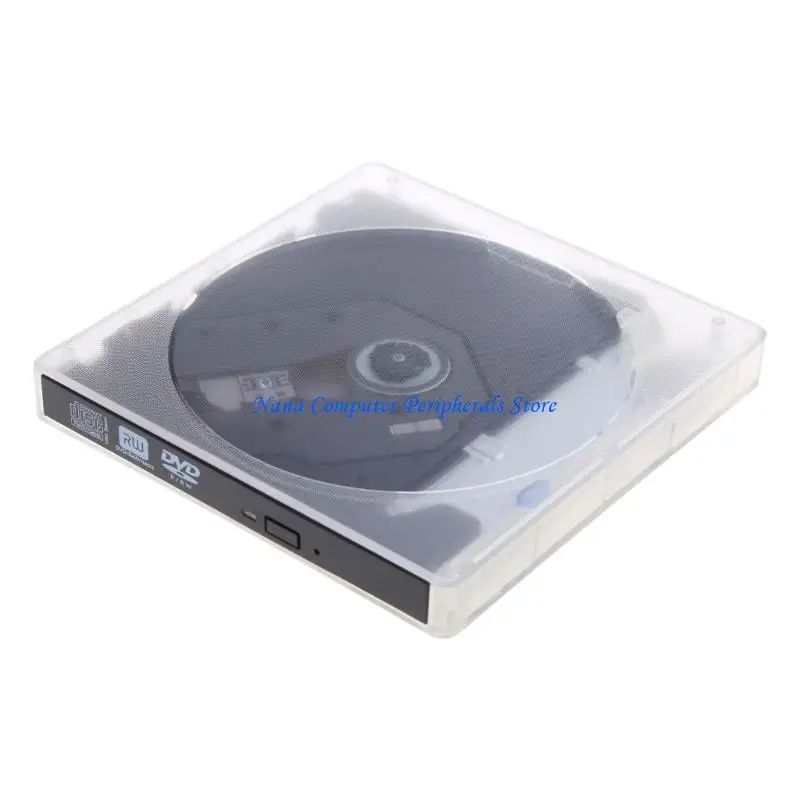 F68C Transparent External DVD Drive USB Type C Protable USB ROM DVD + Optical Drive Player Reader Writer