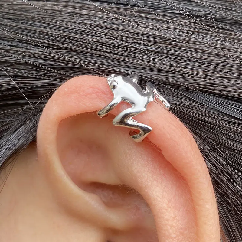 

1 Pcs Tree Frog Ear Cuff Clip Earring Women Men Ear Climber Jacket Ear Wrap No Piercing Fake Cartilage Earrings Non Pierced