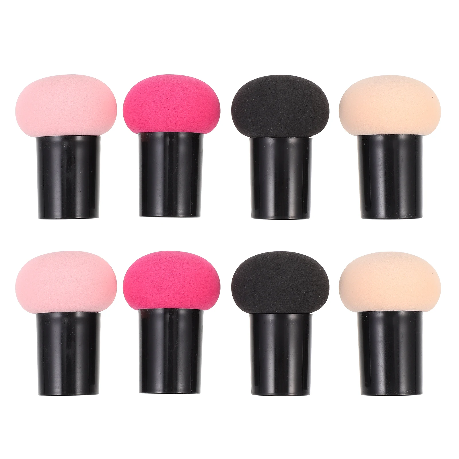 8 pçs pó puff esponja molhado seco maquiagem fundação mistura esponjas cogumelo cabeça ferramentas de beleza bege vermelho
