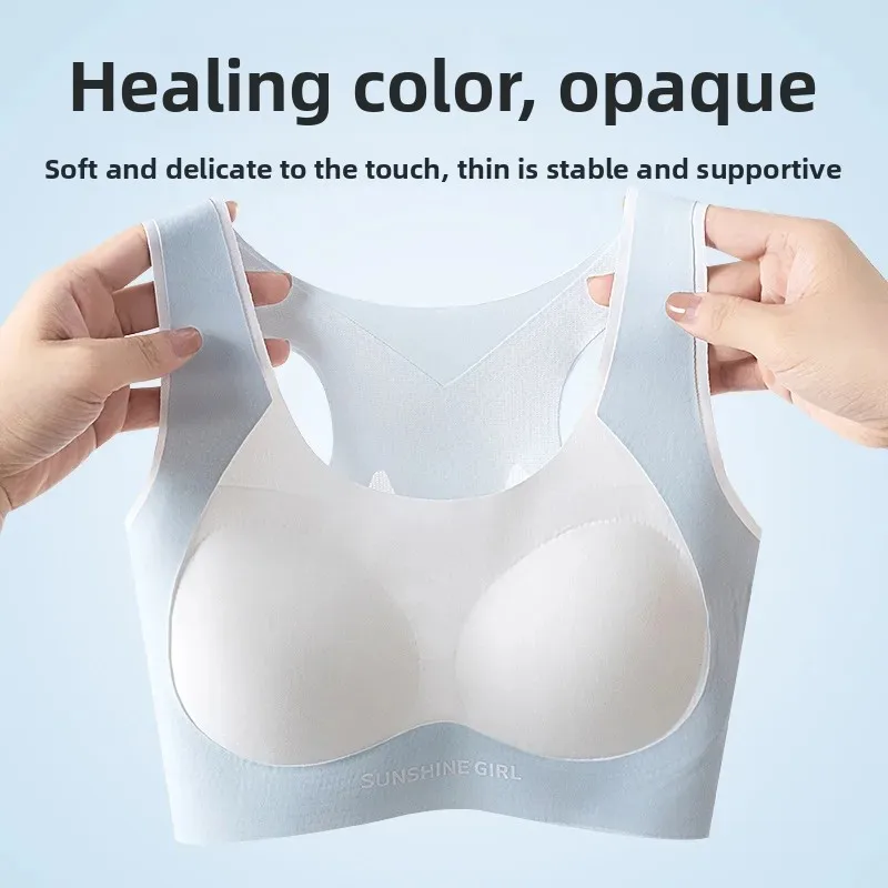 KUCLUT sexy Girls Sports Bra Antibacterial Seamless Vest for Puberty Development Age 12-18 Middle School High School Students