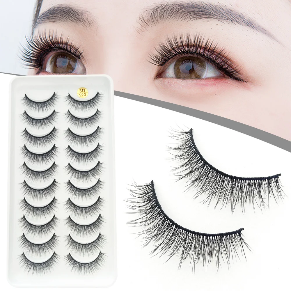 10 Pairs 3D Curly Lashes strip False eyelashes Fluffy Soft Full Thick Wispy Eyelash extensions Dramatic False Eyelashes Makeup