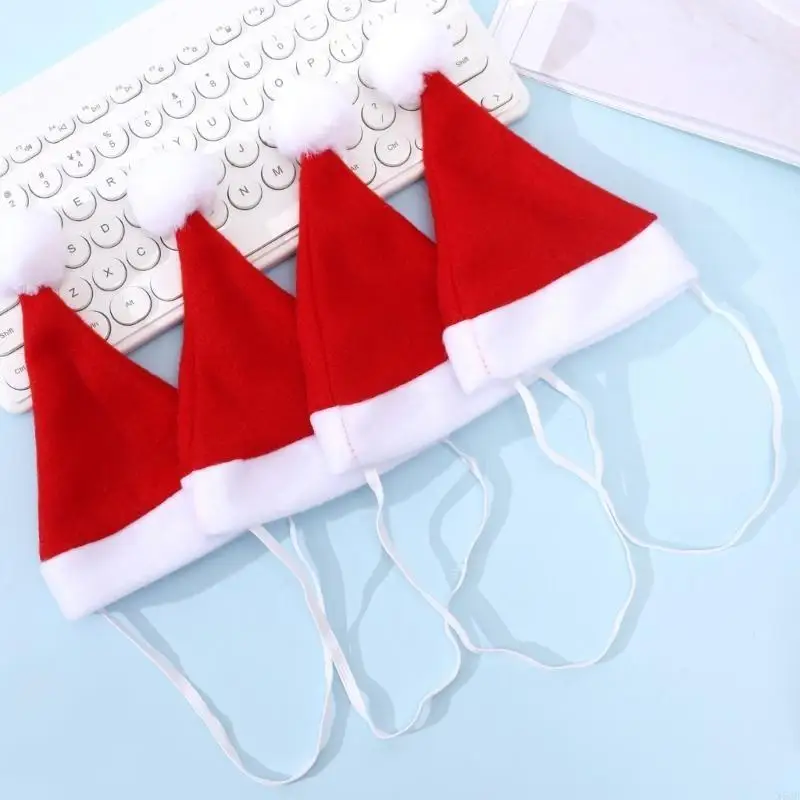 2025 New Soft Fleece Pet Santa Hat Scarf Combination Rose Christmas Gift Organisms