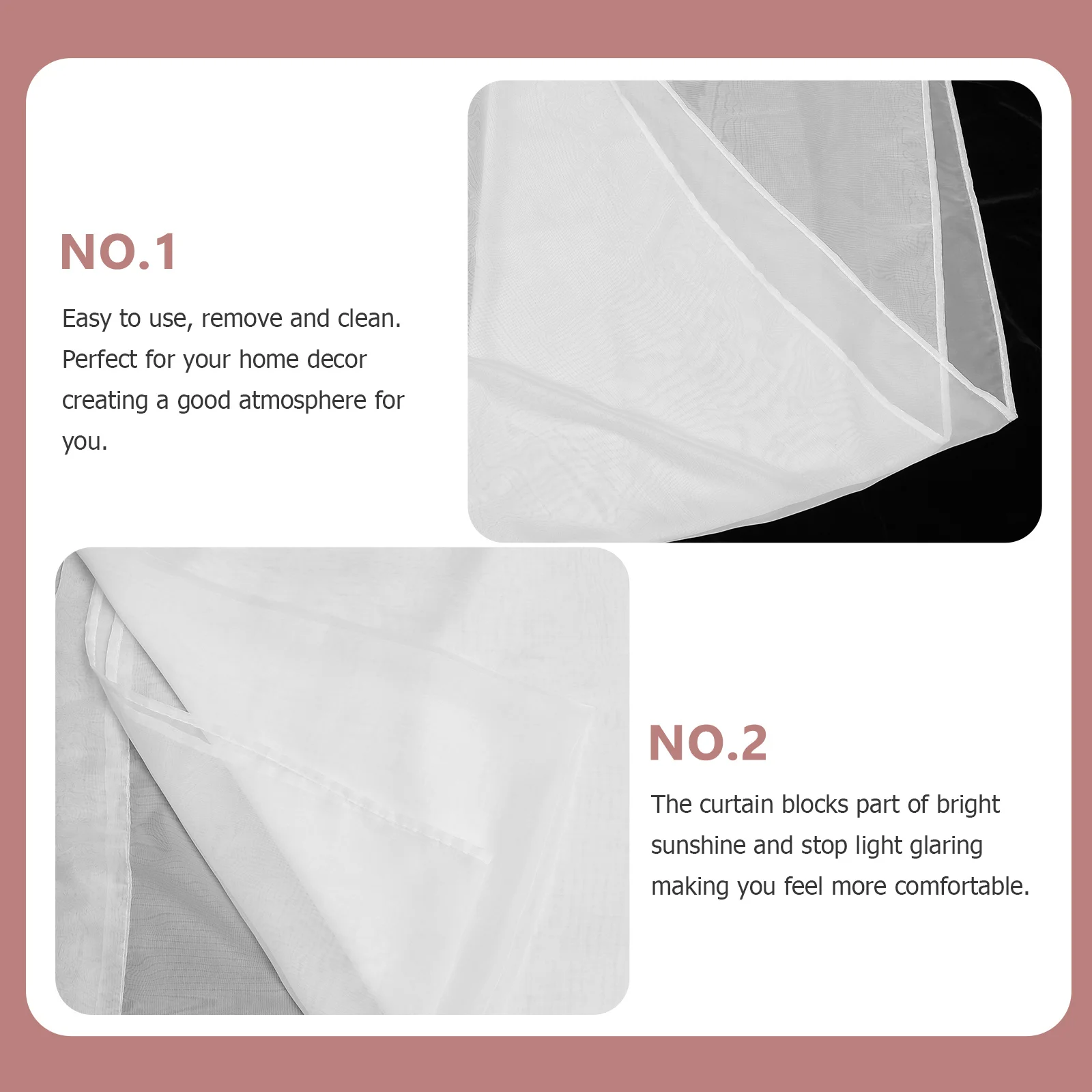 

2Pcs White Sheer Curtain Semi Sheer Window Curtain for Bedroom Living Room Office Elegant Drapes Window Curtains