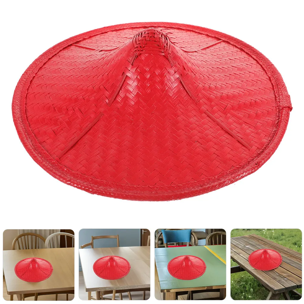 

Handmade Bamboo Ethnic Dance Woven Conical Hat Breathable Lightweight Summer Props Outdoor Sun Protection Traditional Hat