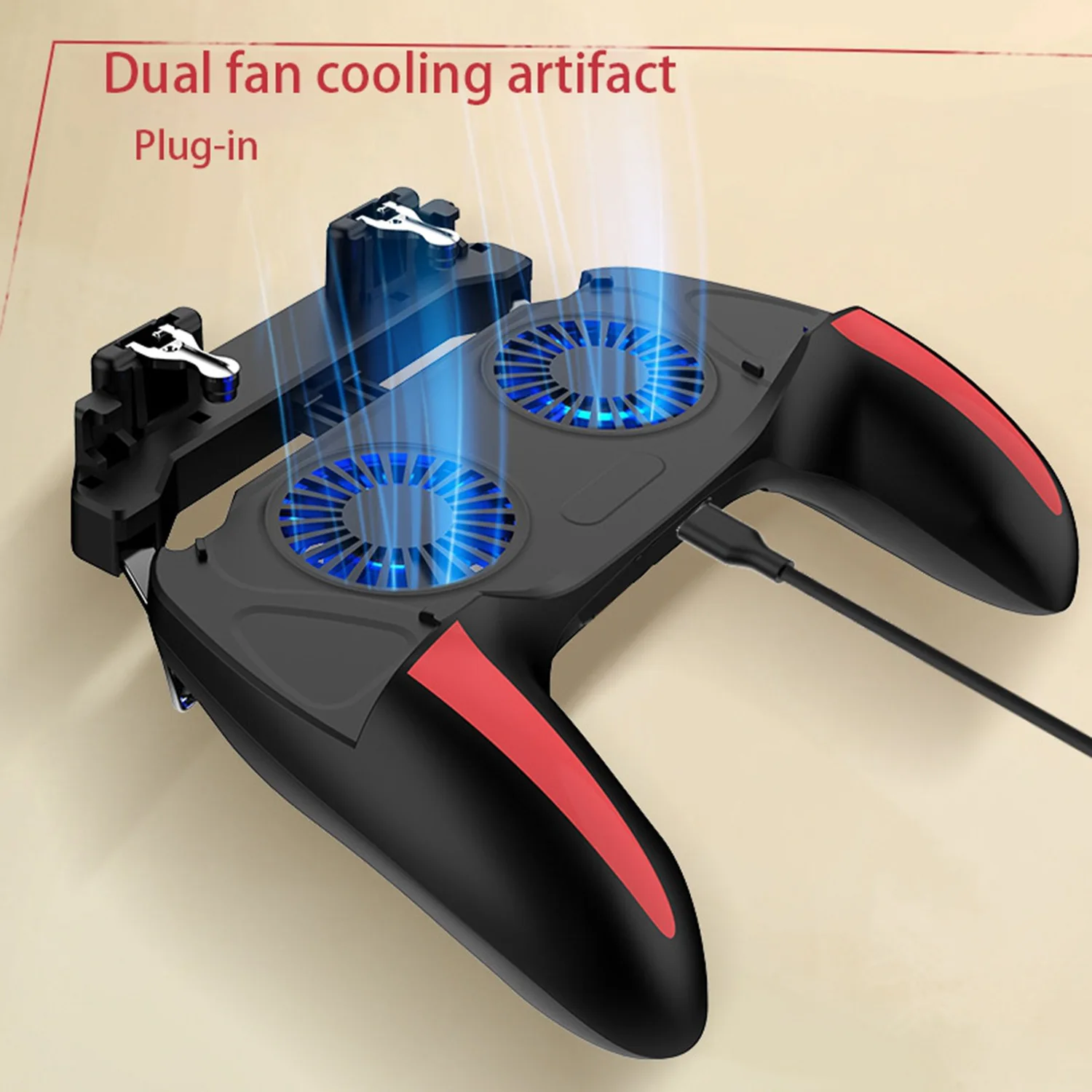 AABFK Double Fan Cooling Mobile Phone Gamepad Controller Suitable for Pubg Games and Movies