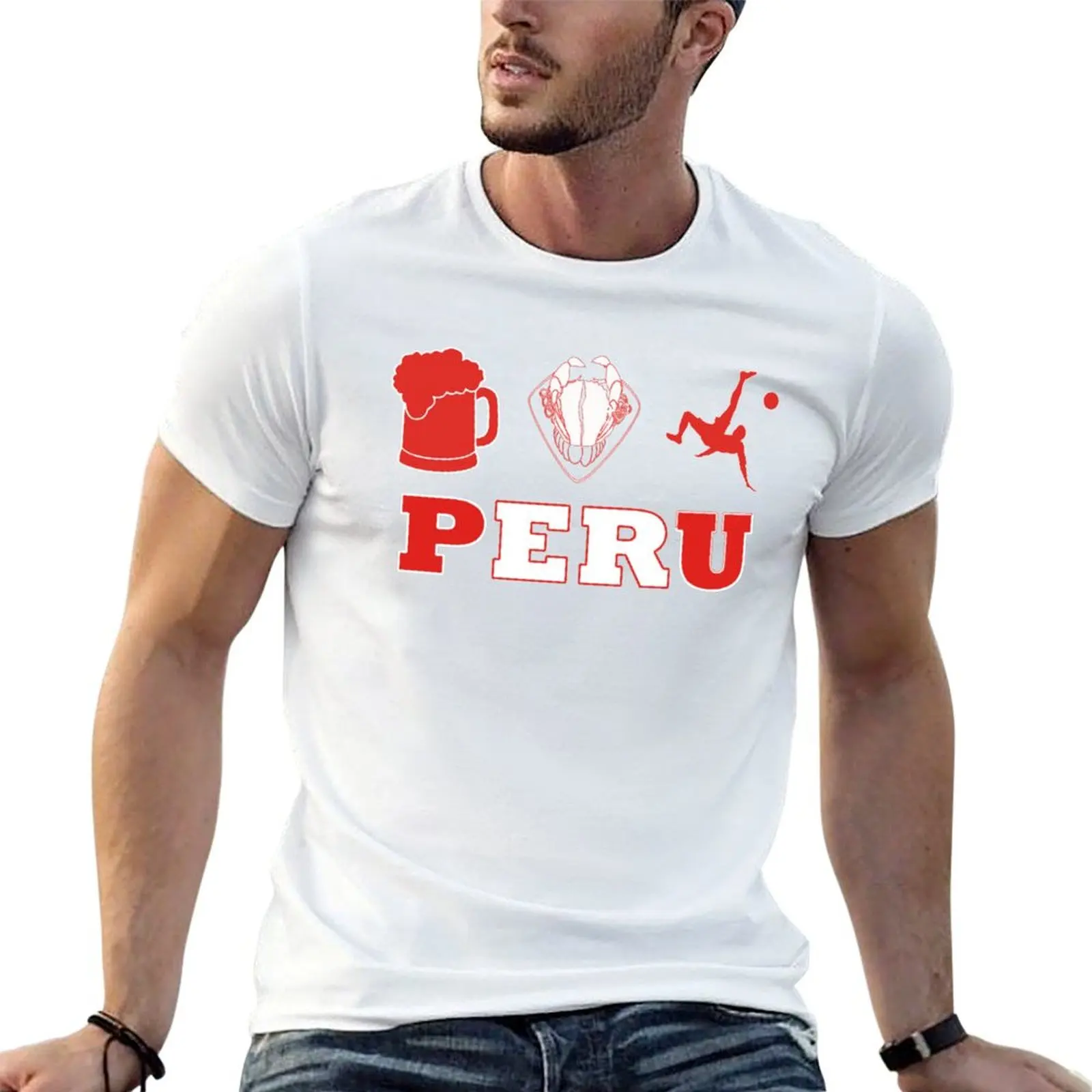 

100% man shirts Peruvian pride designer shirt Beer t Ceviche t T-Shirt Soccer cotton