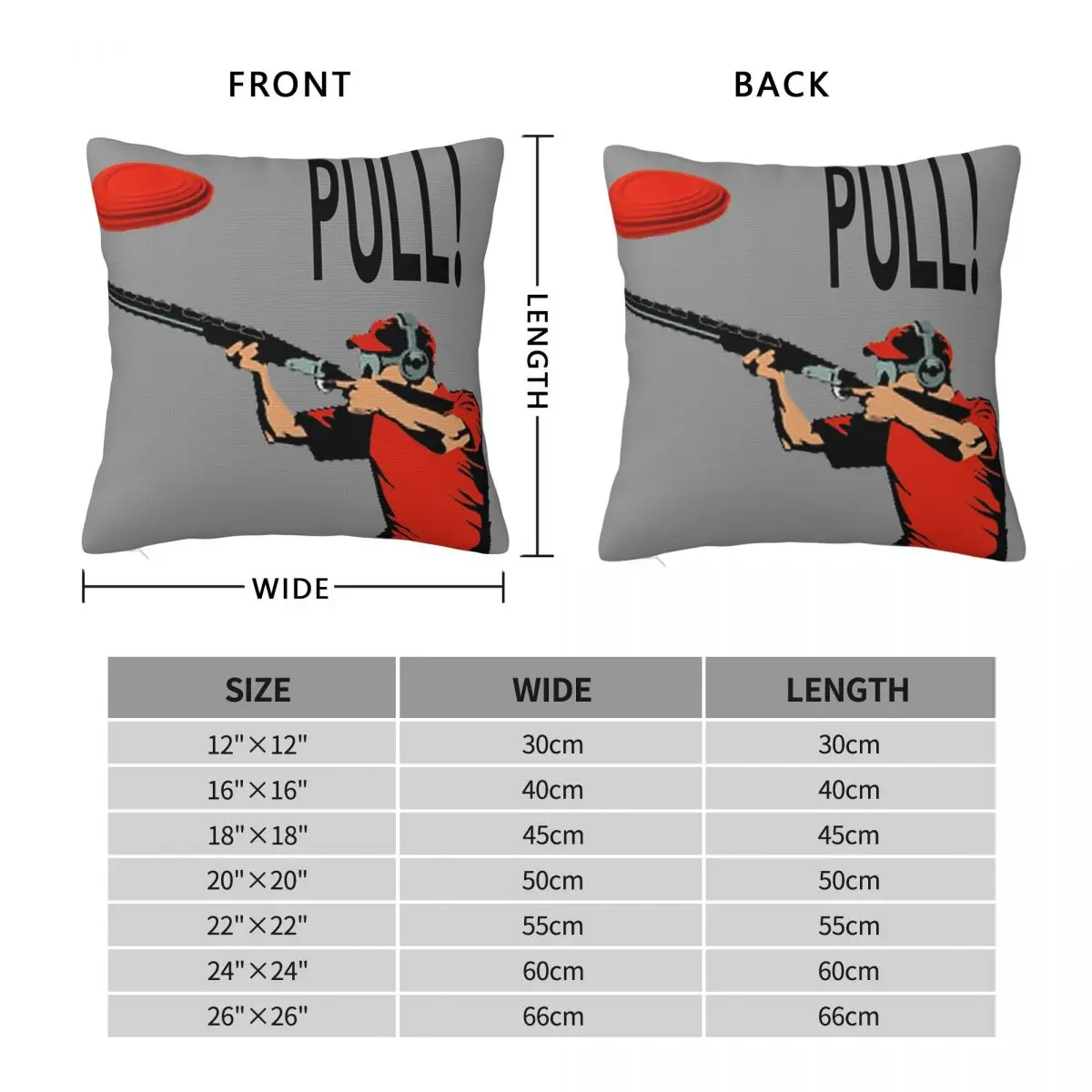 Skeet Clay Shooting Pigeon Trap Bird Hunters Shotgun Shells Pull Square Pillowcase Pillow Cover Cushion Throw Pillow for Home