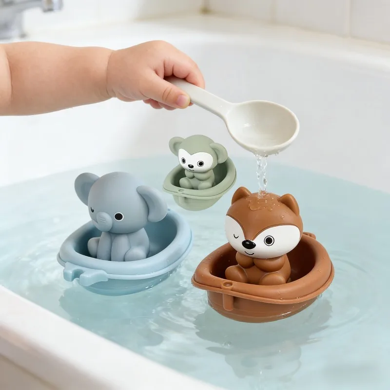 ของเล่นสัตว์ลอยน้ำสำหรับเด็ก ของเล่นในห้องน้ำแบบซ้อนได้ เกมอาบน้ำเด็กพร้อมฟังก์ชั่นการเล่นหลากหลาย ตุ๊กตาสัตว์นิ้วมือแบบอินเทอร์แอคทีฟ