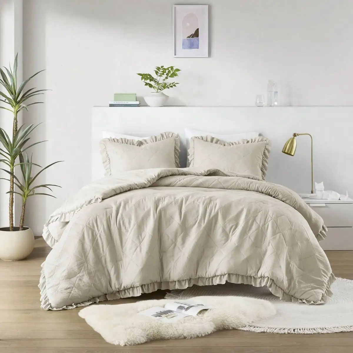 2/3PC Mini Diamond Pattern Bedding Comforter Set All Season Home Textile For Modern Bedroom Twin Full Queen King Cal King Size Family Home Decor Gift