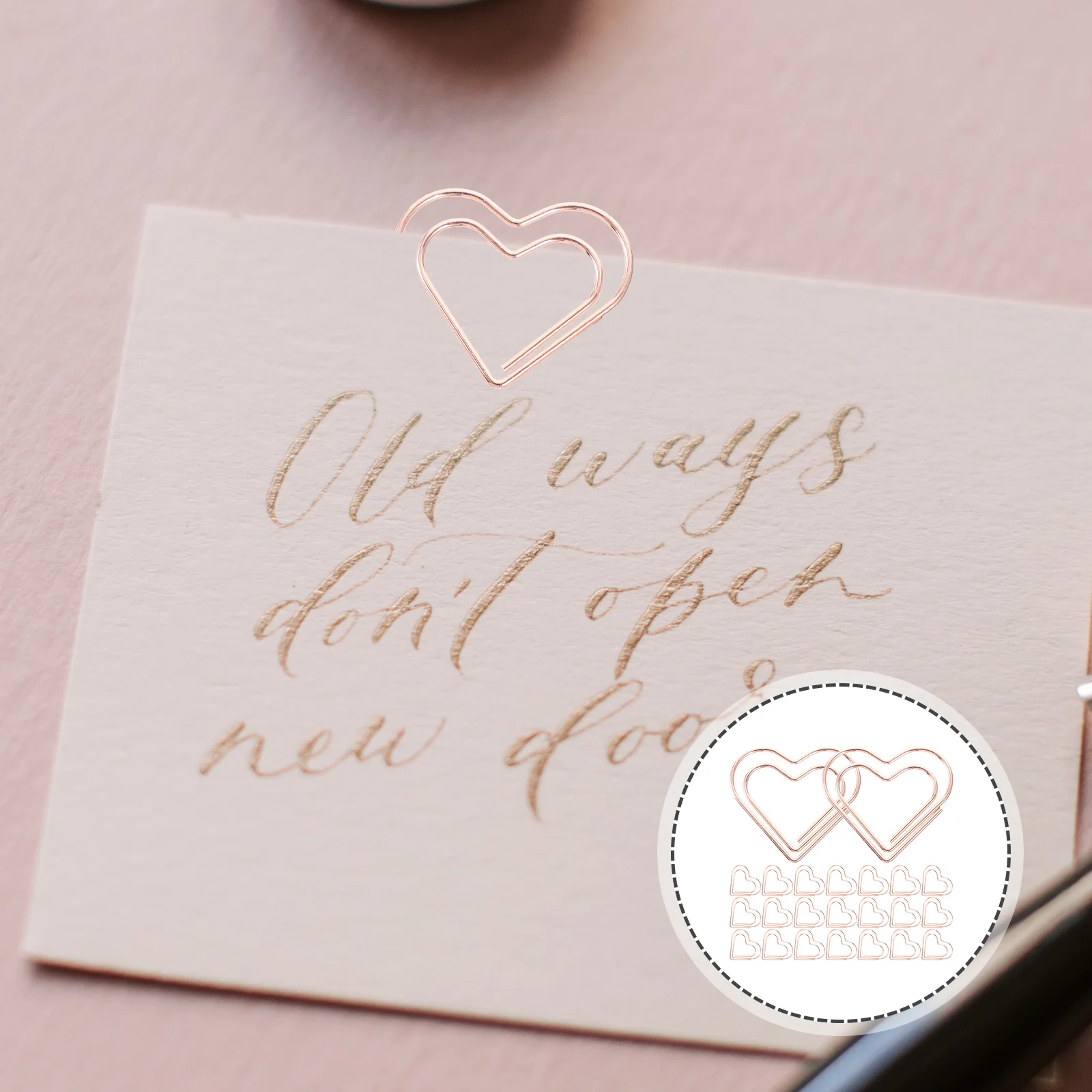 

100Pcs Creative Shaped Metal Paper Clips Cute Heart Office Document Clips for DIY Bookmarks Scrapbooks Decorative Favors