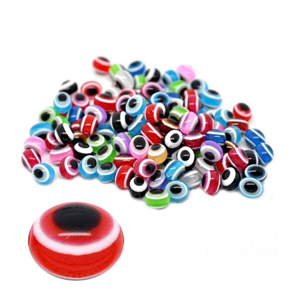 

400pcs Evil Eyes Beads Assorted Colors Jewelry Making DIY Supplies Crafting Decorations Necklace Bracelet Earrings Door Window