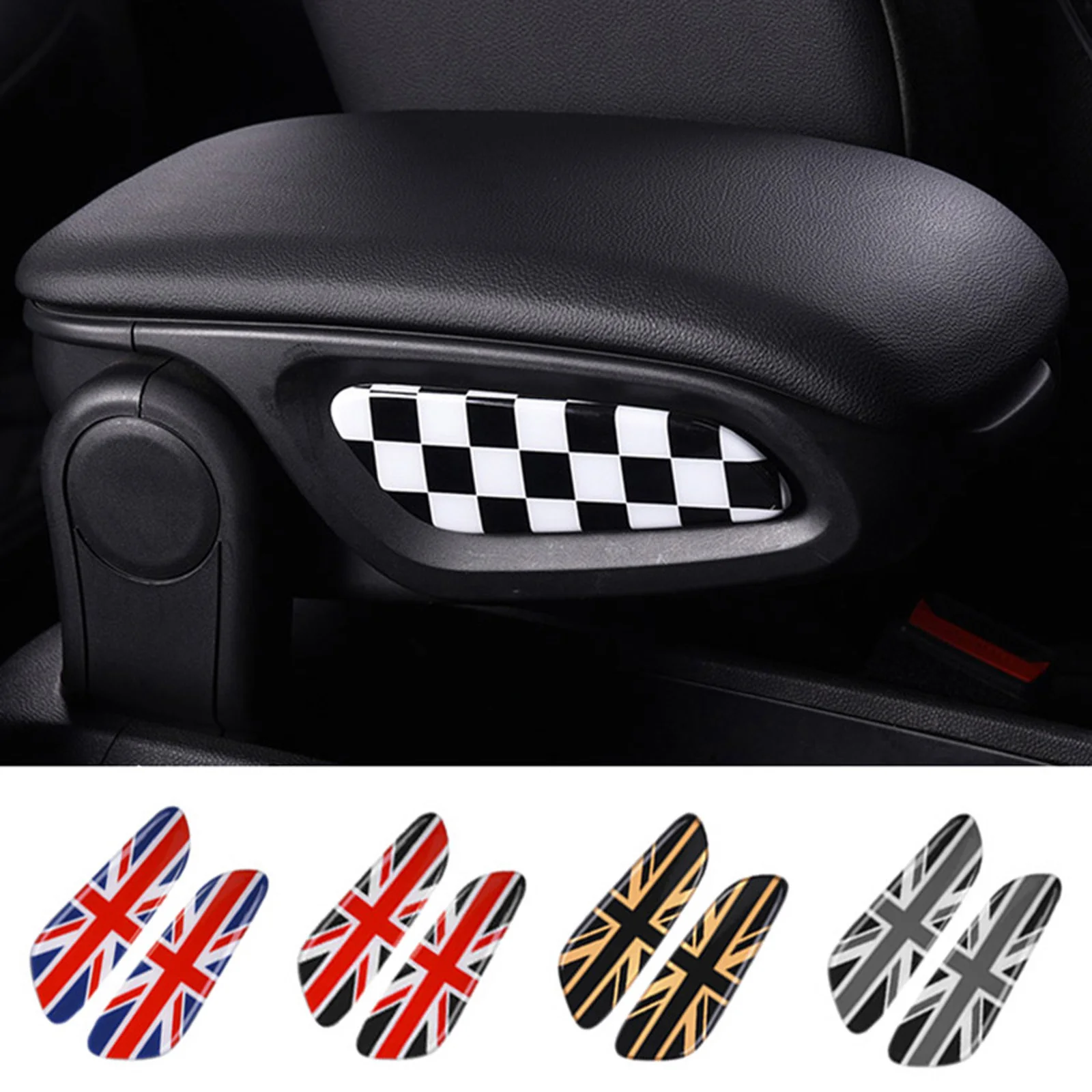 2pcs For Mini Cooper F60 Countryman Armrest Sticker for Car Accessories Central Hand Rest Storage Box Styling