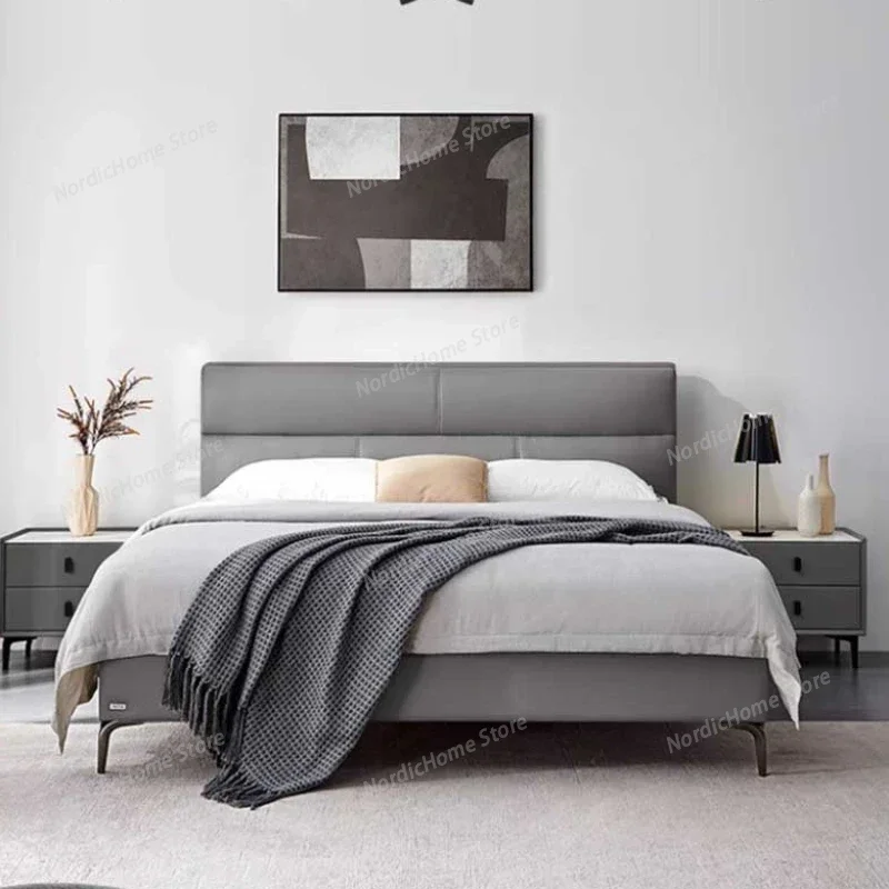 Nordic Luxury Aesthetic Bed Frame Modern Vil King High End Frame Double Bed Kids Girl Boys Cama Matrimonio Furniture For Bedroom