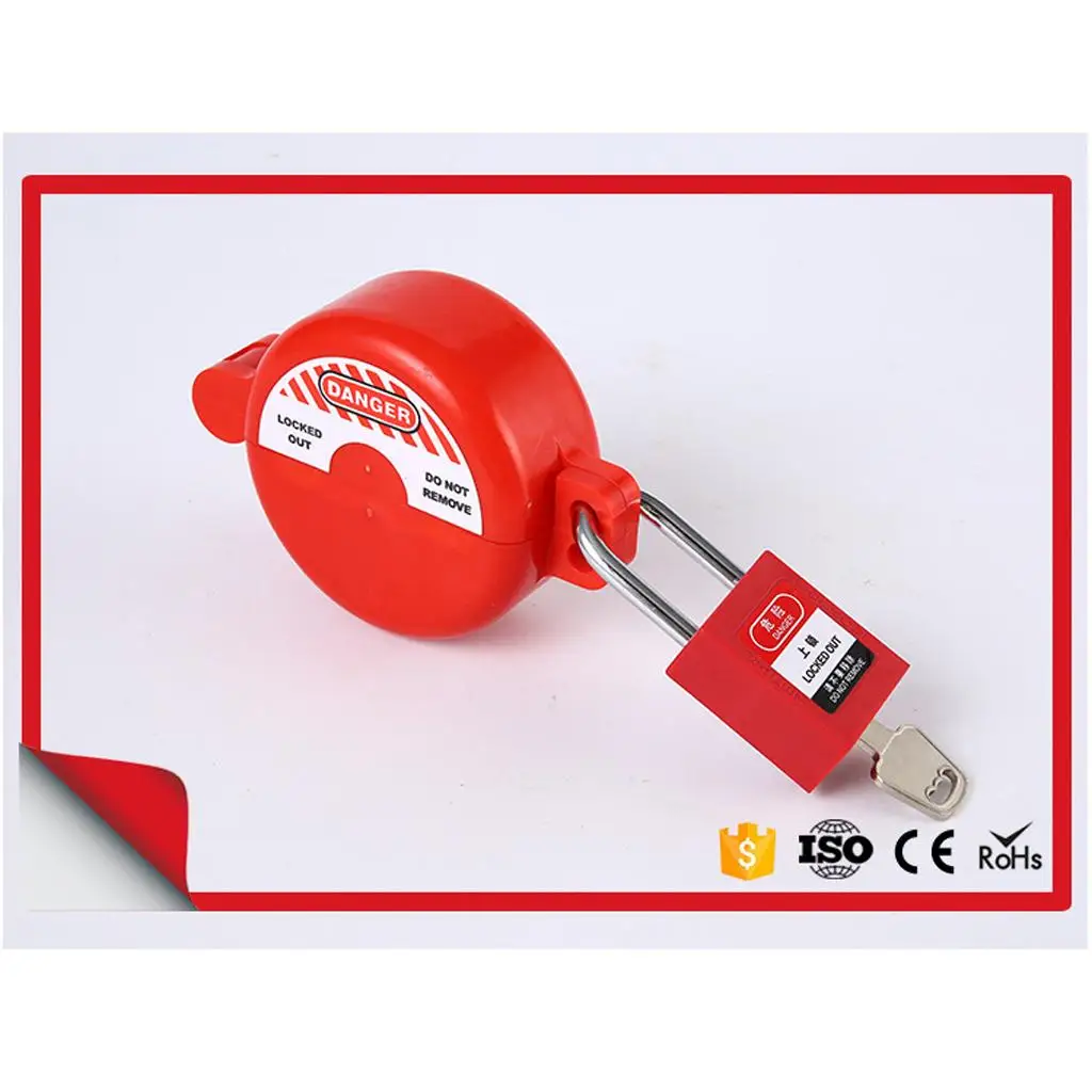 Industrial Gate Valve Lockout Device Red Metal Safety Cable Lock for Tubular Valve Security Solutions