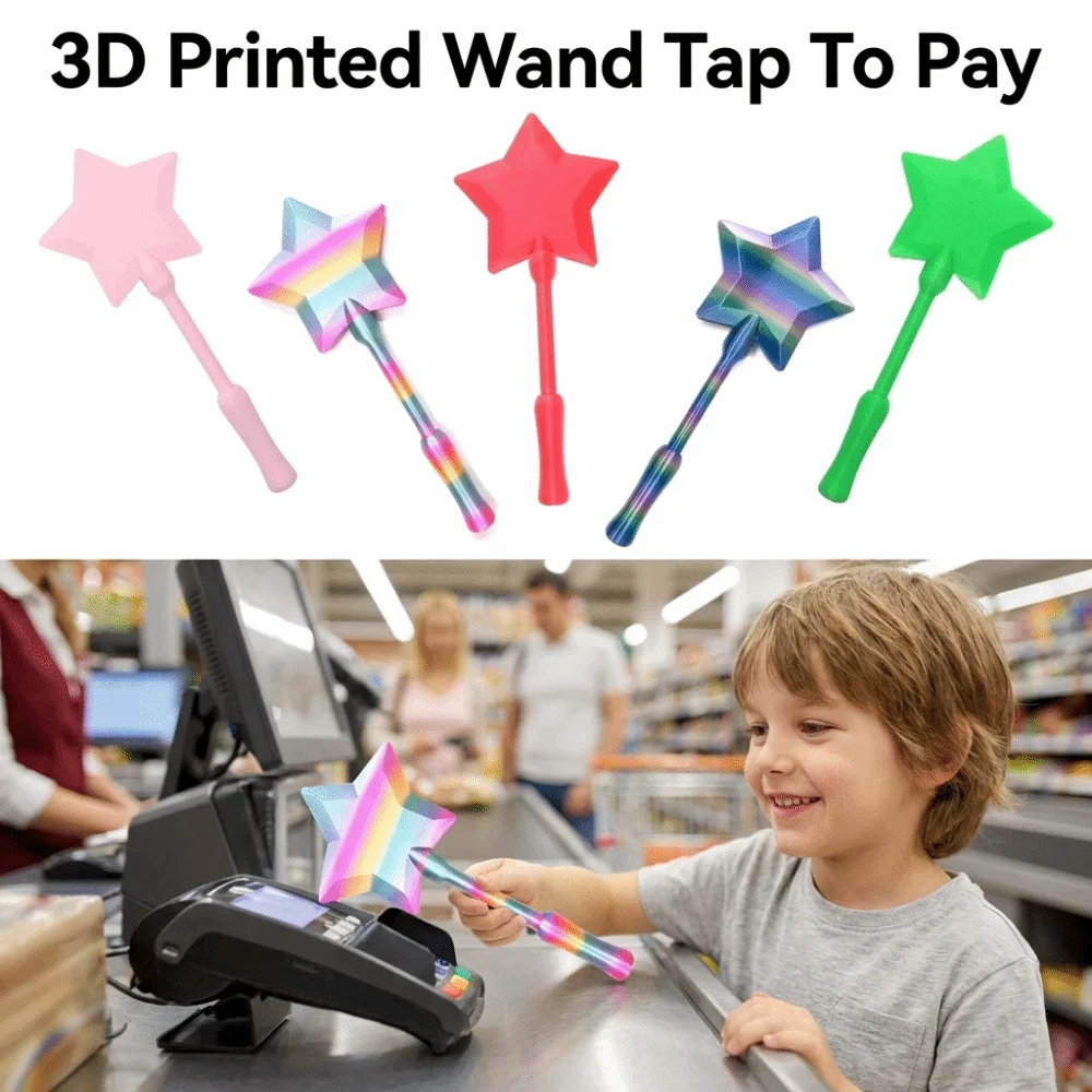 Creative 3D Printed Wand Tap To Pay Portable Lightweight Star Magic Wand Holder Stretchable Cute Contactless Payment Sleeve