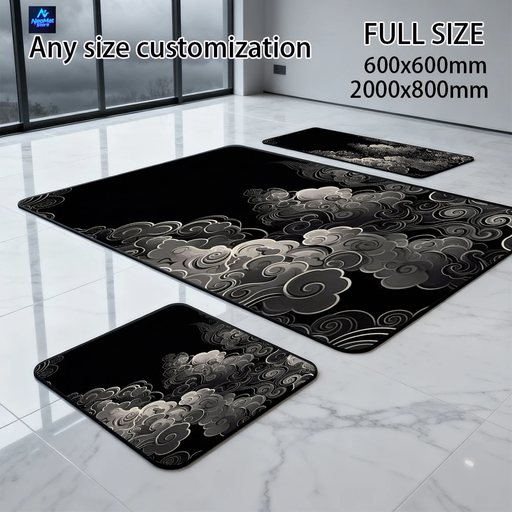 Cloud Mouse Pad Black Anime Desk Rug 5mm Mousepad Xxxxl 1800mm Computer Decorations Extra Large Table Mat 140x60 Work Bench Mat view 4