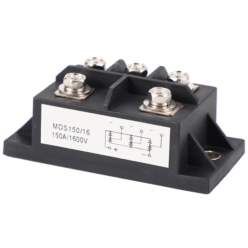 L72A-3X MDS150A 3-Phase Diode Bridge Rectifier 150A Amp 1600V Copper 150 Celsius 80X40x33mm Metal Case Diode Bridge Control