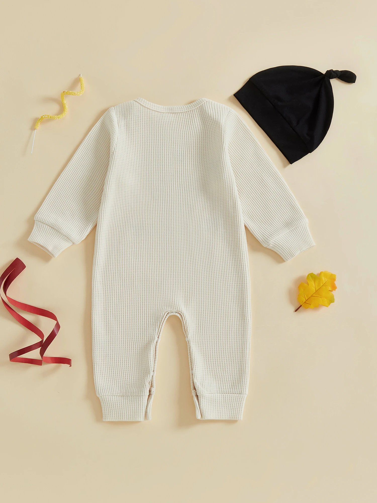 

Новогодний комбинезон для маленьких мальчиков с принтом и подходящей шляпой, комбинезон с длинными рукавами и круглым вырезом для полного покрытия