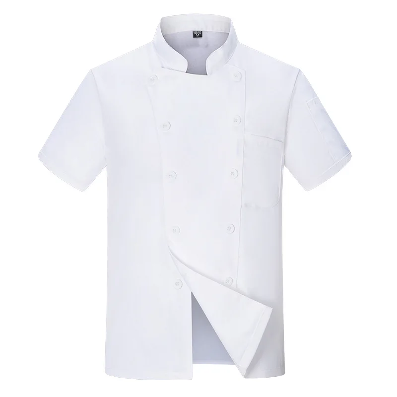Chaqueta de Chef blanca con doble botonadura, abrigo de Chef de verano para cocina de restaurante, ropa de trabajo para Chef de pastelería y aperitivos, manga larga