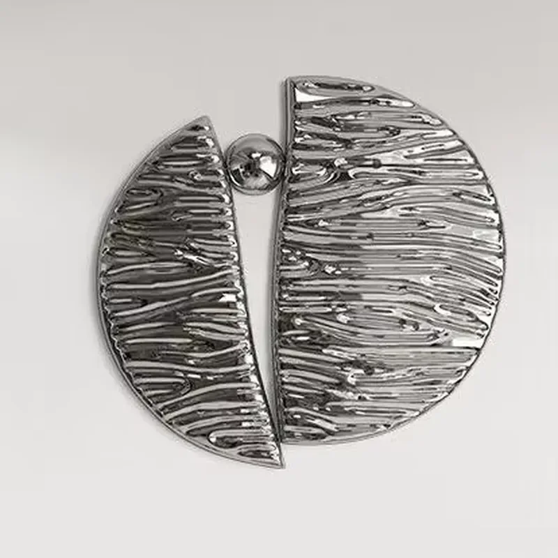 Abstract Ripple Texture Stainless Steel Wall Decor - Modern Metal Art for Interior Decoration