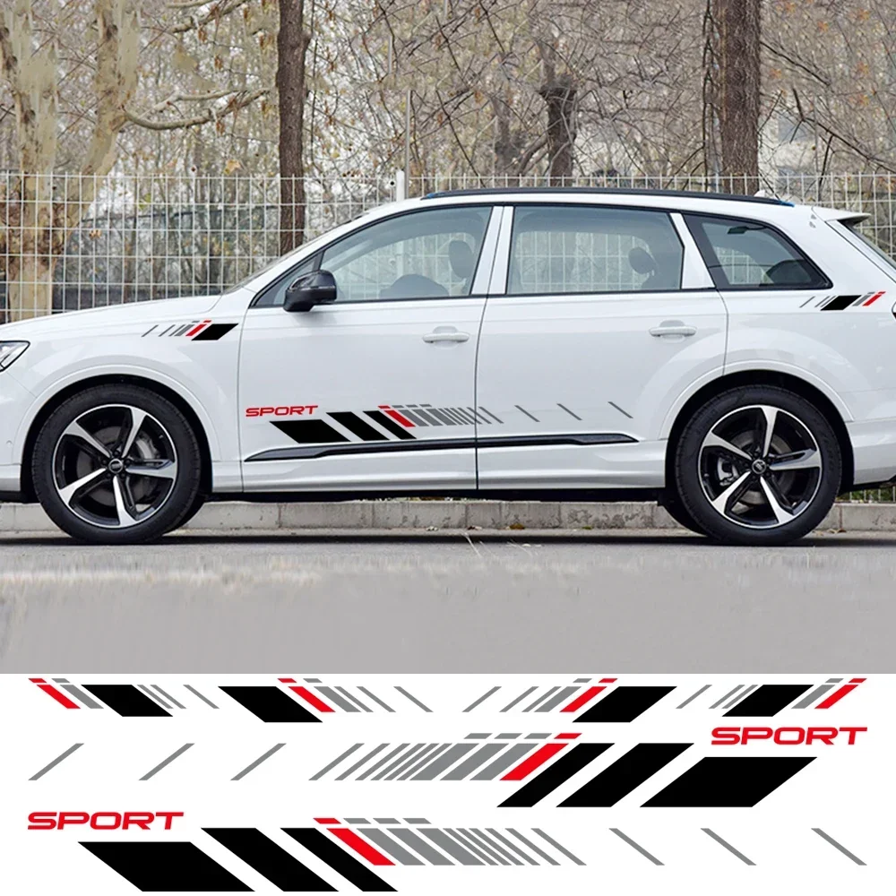 Car Door Sticker Trims Graphic Exterior Decals Sport Tuning Accessories For Audi Q7 4M 4L S Line TFSI 2020 2007 2016 2017 2018