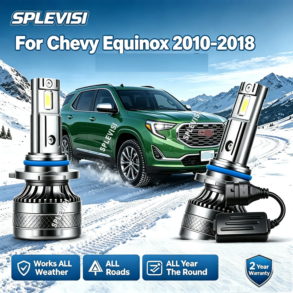 led Headlights Car Auto Light Bulbs- Perfect for dark night, rainy, foggy, and snowy conditions For Chevy Equinox 2010 2011-2018
