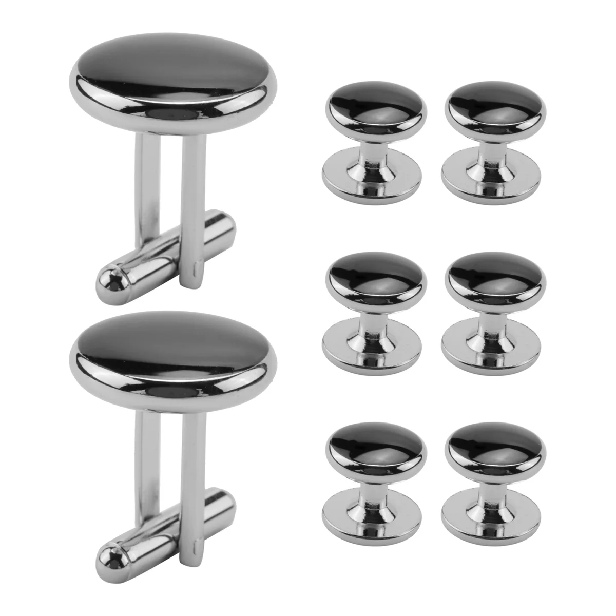 مجموعة أزرار أكمام وأزرار جديدة لقمصان السهرة وحفلات الزفاف التجارية 2 أزرار أكمام و6 ترصيع