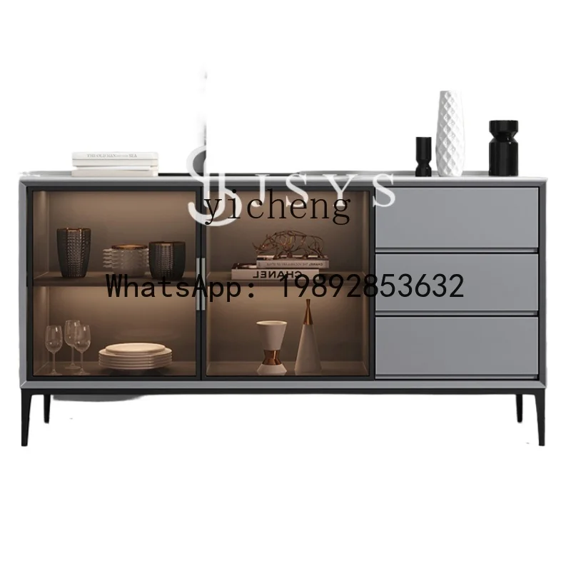 Stone Plate Sideboard Multi-Functional Marble High-End Wine Cabinet Modern Minimalist Living Room Locker