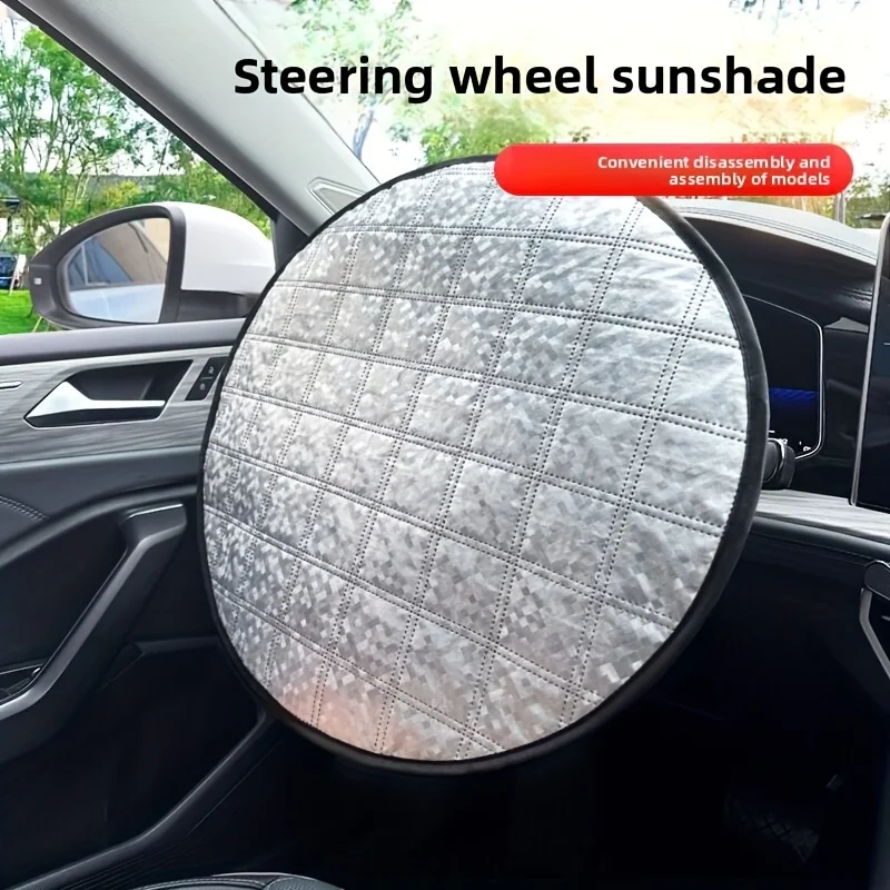 43CM Universal Car Steering Wheel Sun Shade Cover UV-Blocking Steering Sun Protection Cover Sun Visor Protector Prevent Aging