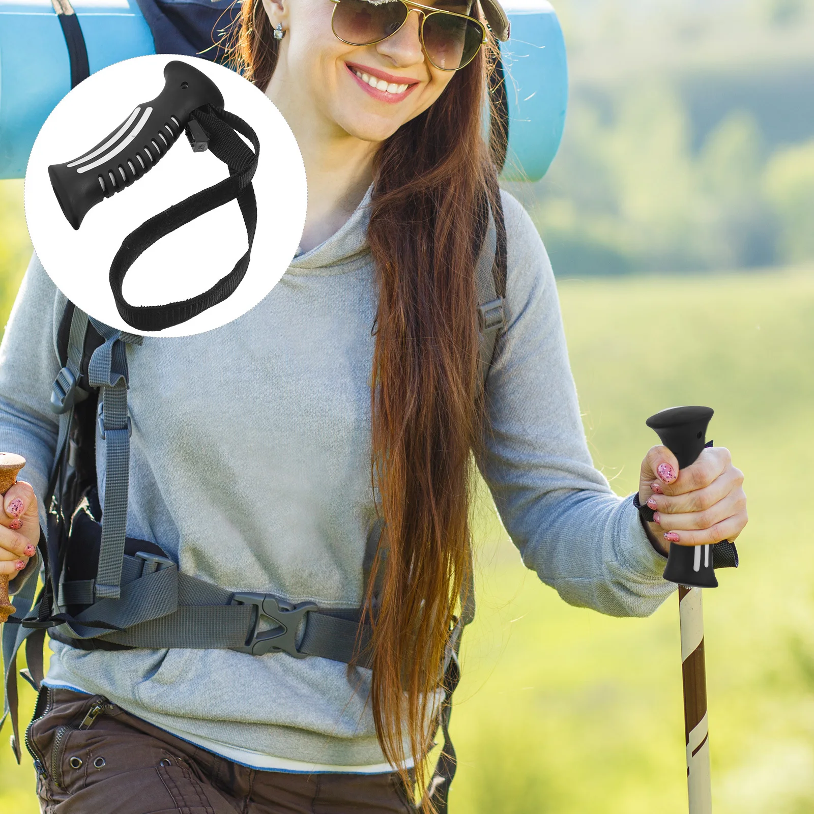 

Cane Wrist Strap Replacement Trekking Pole Handle Plastic Grip Ergonomic for Hiking Skiing Climbing Outdoor Use