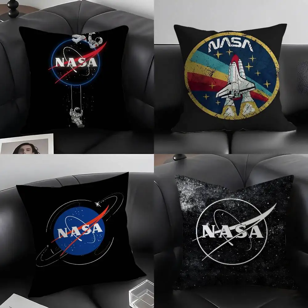 

Fashion Logo N-Nasa SpaceS Pillow Case Soft Plush Fabric Double Sided Print Decorative Home Living Room Gift Cushion