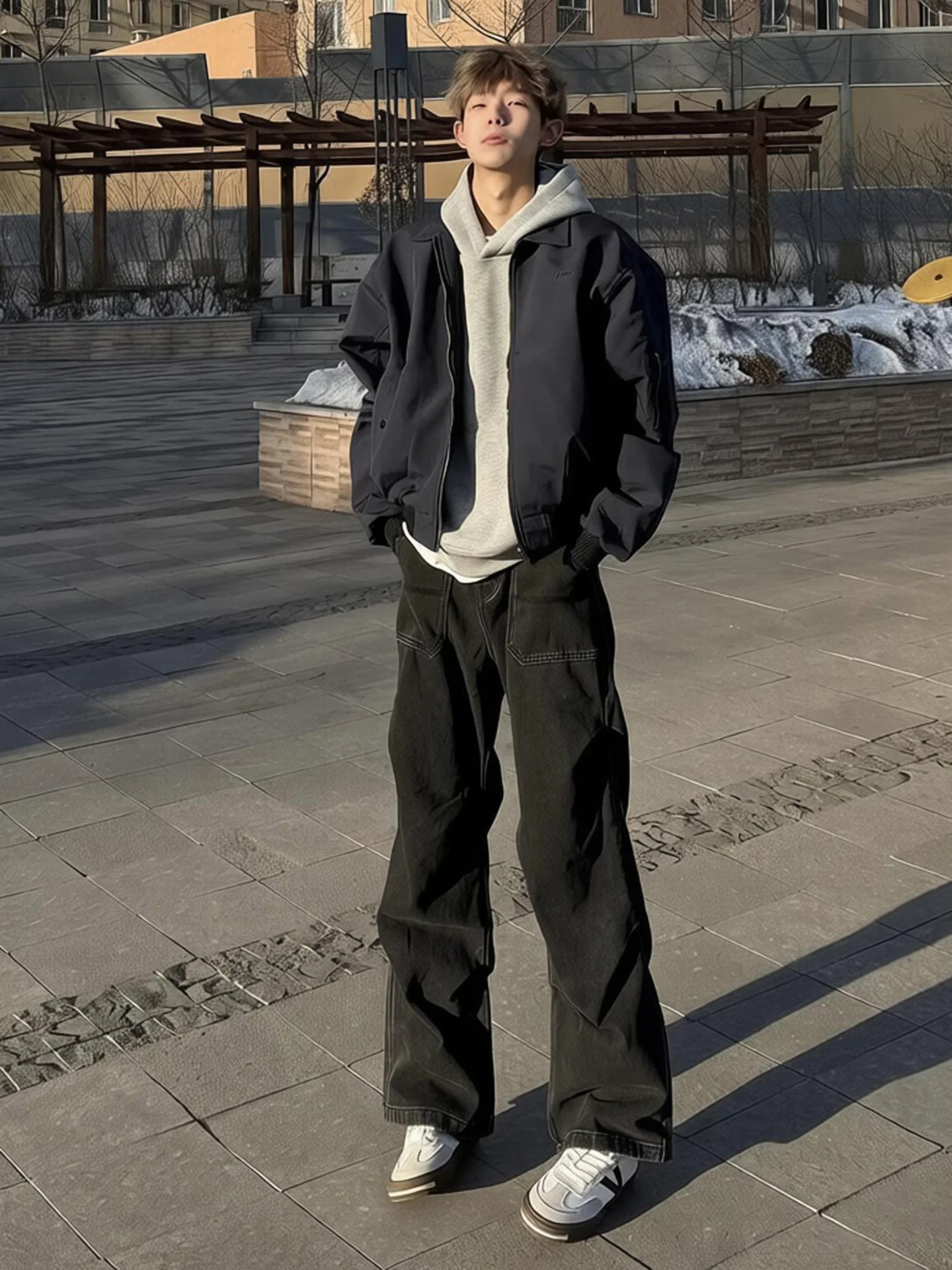 

Мужские джинсы в американском ретро-стиле, повседневные, прямого кроя, с отворотами, для работы, весна-осень, Cleanfit, из немнущегося денима